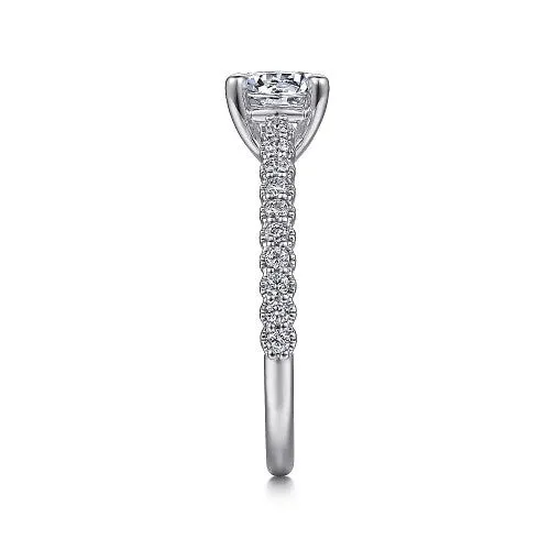 GABRIEL CO Rings Emberlyn 14K White Gold Round Diamond Engagement Ring Setting Only