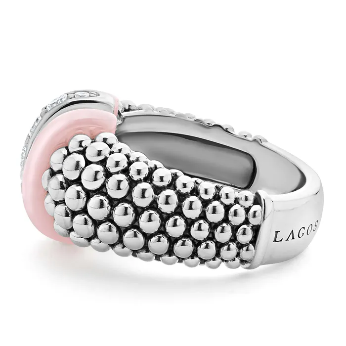 LAGOS Rings Pink Caviar Pink Ceramic Caviar Diamond Ring