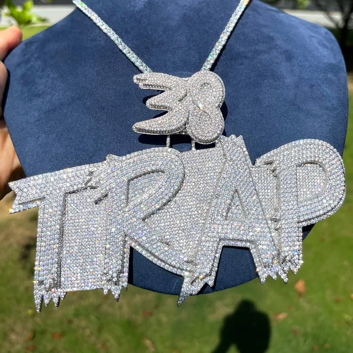 Supreme Necklaces Customizable Bail Supreme Iced Out Personalized Custom Name Necklace Pendant
