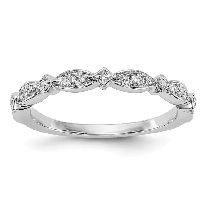 008ct CZ Solid Real 14K White Gold Wedding Band Ring Goldia Rings