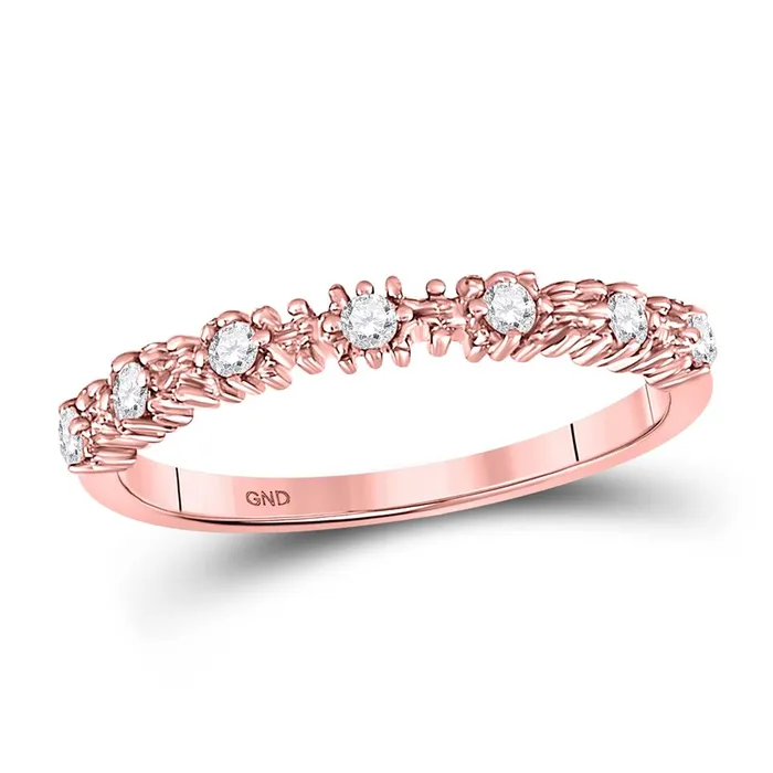 10k Rose Gold Round Diamond Stackable Band Ring 16 Cttw gndatlanta Rings