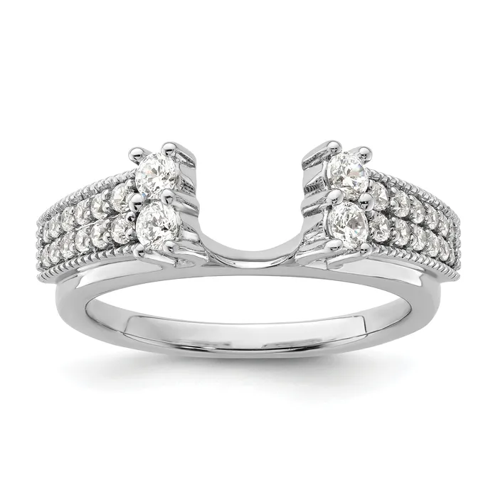14k White Gold 12 Ct Lab Grown Diamond VSSI G Ring Wrap Goldia Rings