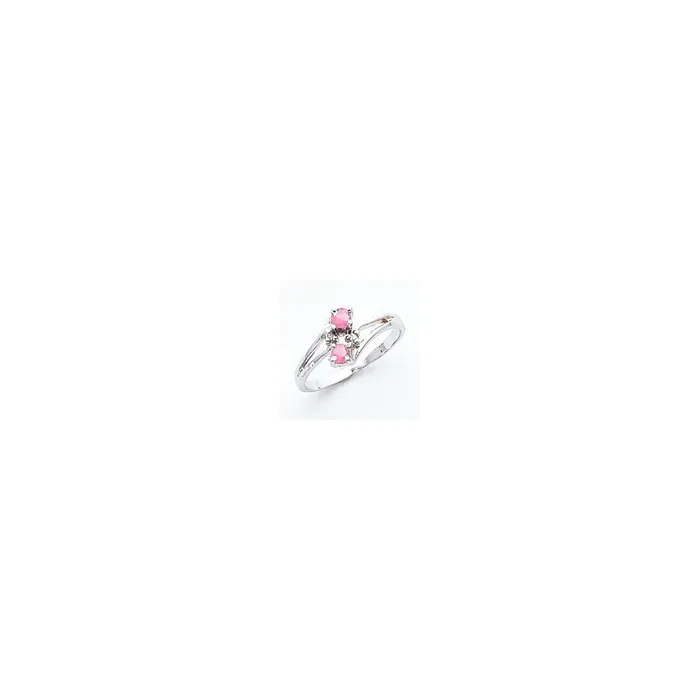 14k White Gold 3mm Pink Sapphire AA Real Diamond ring Goldiacom Rings