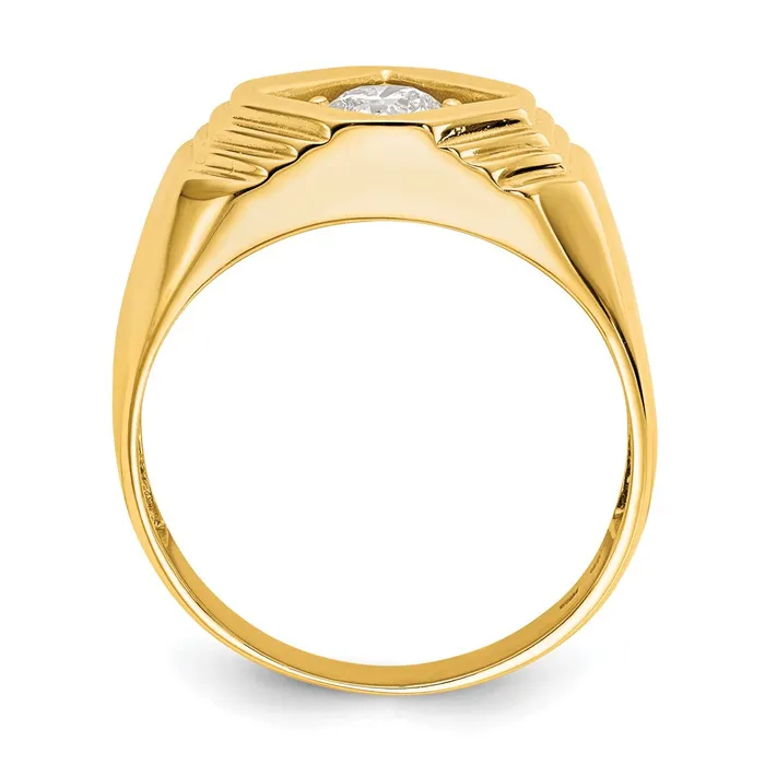 14K Yellow Gold Real Diamond Mens Band Goldiacom Rings