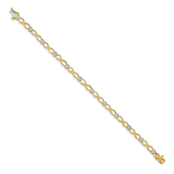 Bracelets goldiaca 14k Yellow Gold Natural Diamond Infinity Bracelet