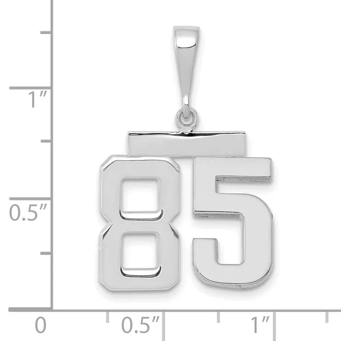Charm Necklaces Goldia 14k White Goldw Medium Polished Number 85 Charm