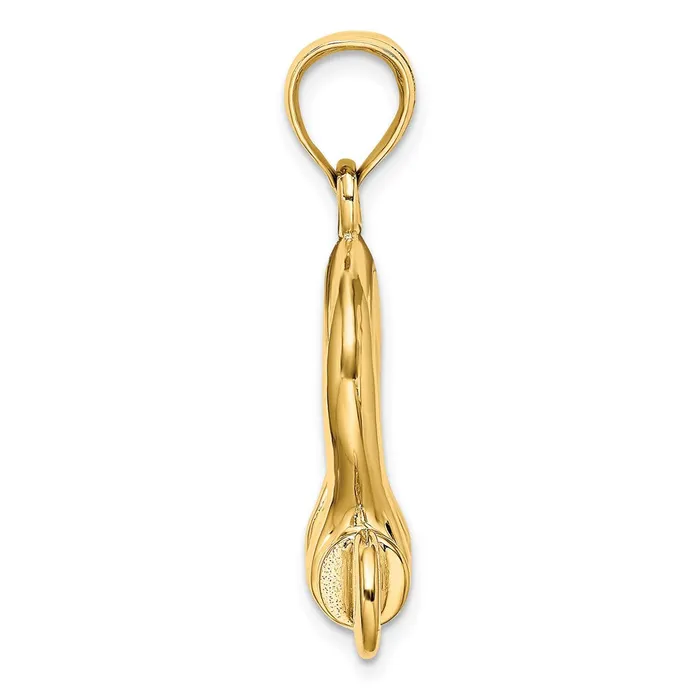 Charm Necklaces Goldia 14k Yellow Gold 3D Large Shackle Charm