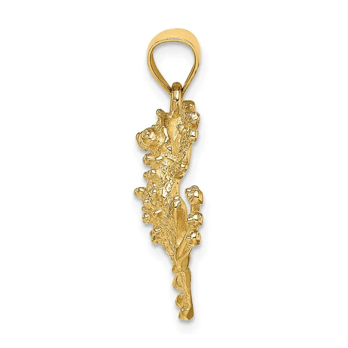 Goldia 14k Yellow Gold 2D Textured Frog Charm Charm Necklaces