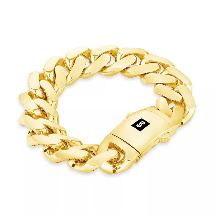 Goldiacom Necklaces 10k Yellow Gold Royal Monaco Miami Cuban Link Curb 20mm Mens Chain Necklace 28