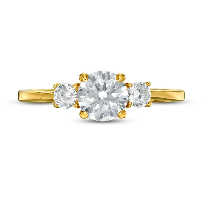 Goldia Rings 10 CT TW Natural Diamond Three Stone Engagement Ring in Solid 14K Gold