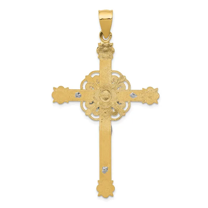 Goldia Rings 14k Twotone Gold Celtic Crucifix Pendant