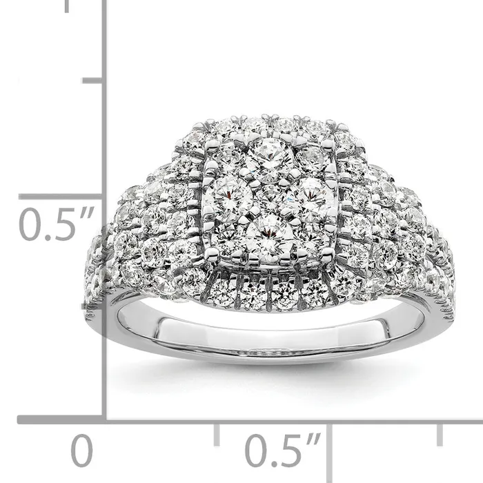 Goldia Rings 14k White Gold 1 12 Ct Lab Grown Diamond VSSI G Cluster Engagement Ring