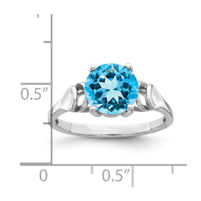 Goldia Rings 14k White Gold 8mm Blue Topaz ring