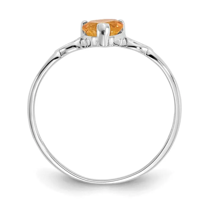Goldia Rings 14K White Gold Polished Geniune Citrine Birthstone Ring
