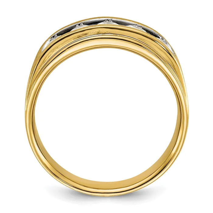 Goldia Rings 14k Yellow Gold Mens Diamond Satin Finish Ring Mounting