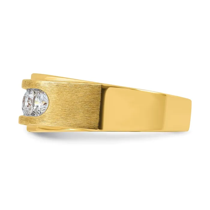 Goldia Rings 14k Yellow Gold Mens Diamond Satin Finish Ring Mounting