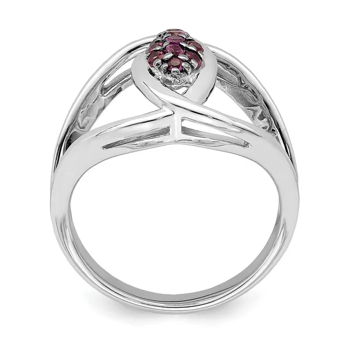 Goldia Rings Sterling Silver Rhodplat Rhodolite Garnet Ring