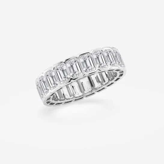 JMS always Rings Original Brilliant Diamond 4 cttw EmeraldCut Lab Grown Diamond Half Bezel Eternity Band in Platinum GVSSI