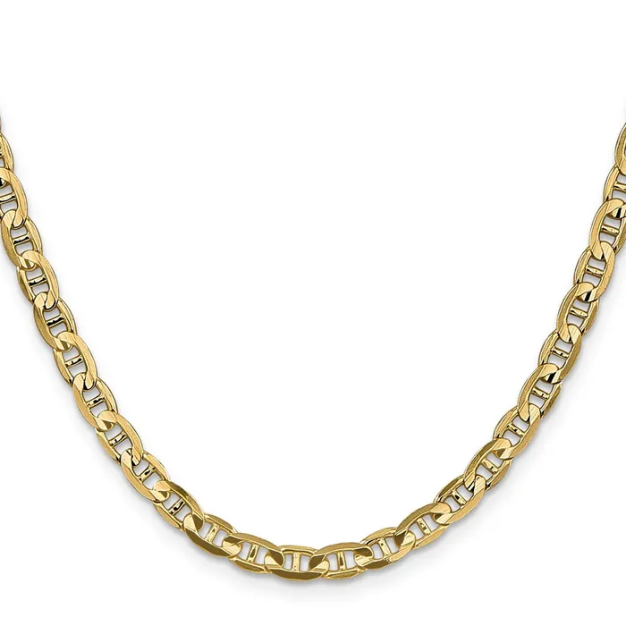 MDS Necklaces Solid 14K Yellow Gold 18 inch 45mm Concave Anchor with Lobster Clasp Chain Necklace