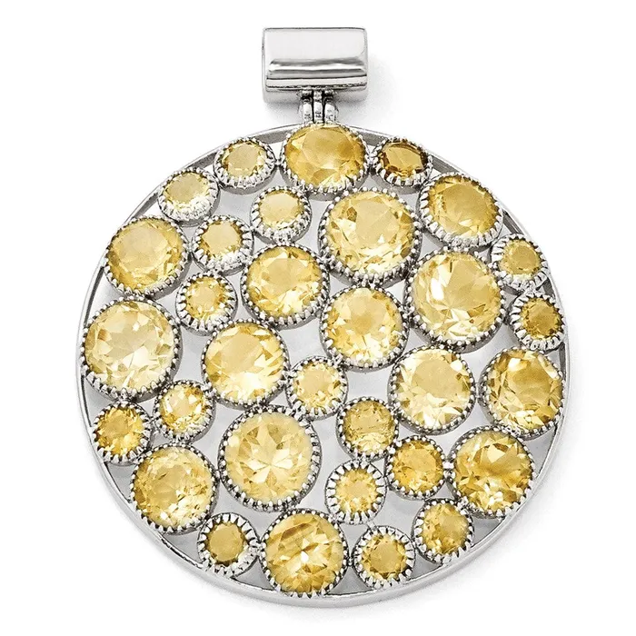 Necklaces Goldia Sterling Silver Rhodium Plated Citrine Pendant