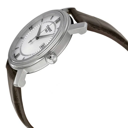 Original Tissot Bridgeport Quartz Silver Dial Brown Leather Mens Watch T0974101603800 JMS always Watches