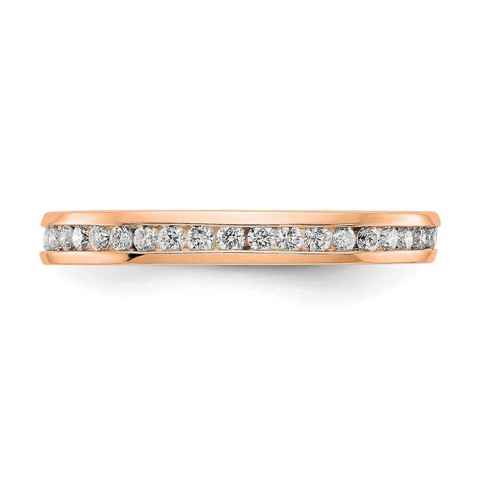 Rings 14k Rose Gold 12 Ct Lab Grown Diamond VSSI G Channel Set Eternity Band Ring Goldia