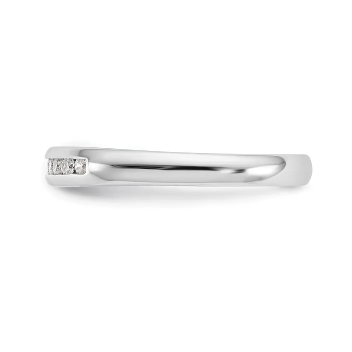 Rings Goldia 017ct CZ Solid Real 14K White Gold 11Stone Channel Wedding Band Ring