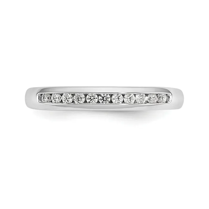 Rings Goldia 017ct CZ Solid Real 14K White Gold 11Stone Channel Wedding Band Ring