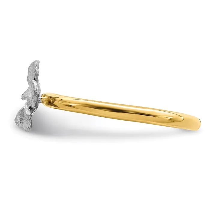 Rings Goldia 14K TwoTone Gold Brushed u0026 Polished Plumeria Ring