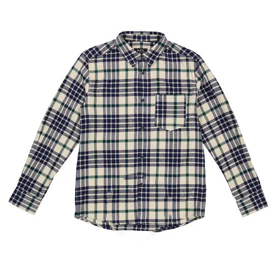 Rings JMS always Original APC Mens Ecru John Checked Overshirt