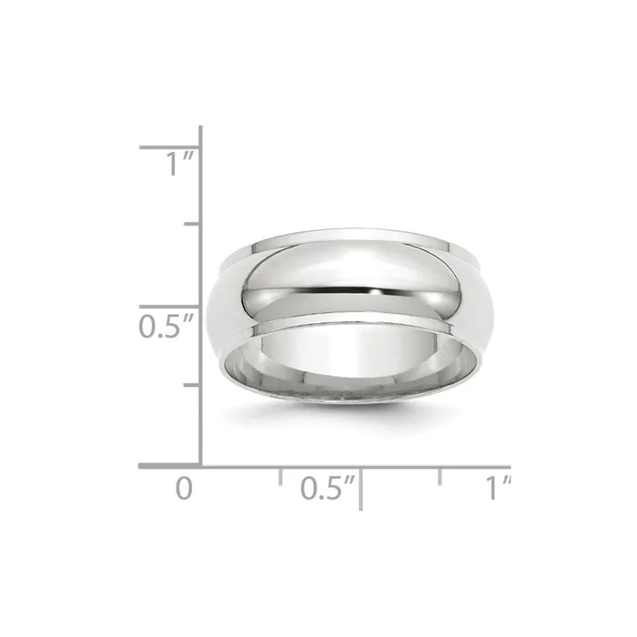Rings Solid 10K White Gold 8mm Half Round with Edge MensWomens Wedding Band Ring Size 14 Goldia Rings Solid 10K White Gold 8mm Half Round with Edge MensWomens Wedding Band Ring Size 14 Goldia