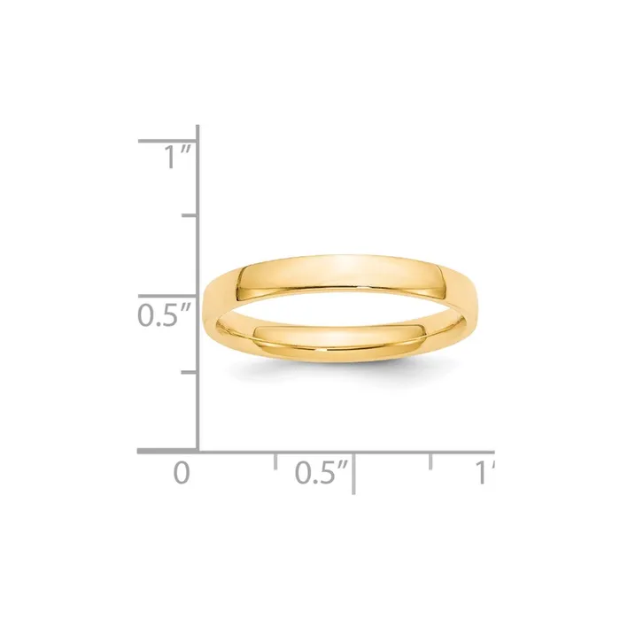 Rings Solid 18K Yellow Gold 3mm Light Weight Comfort Fit MensWomens Wedding Band Ring Size 14 Goldia