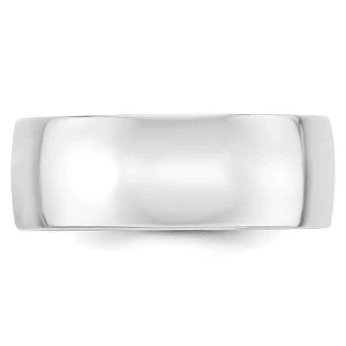 Solid 18K White Gold 8mm Light Weight Comfort Fit MensWomens Wedding Band Ring Size 6 Goldia Rings