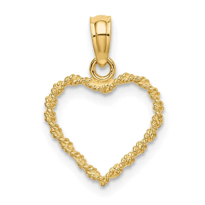 14k 3D Rope Heart Pendant TreasureFineJewelers Necklaces