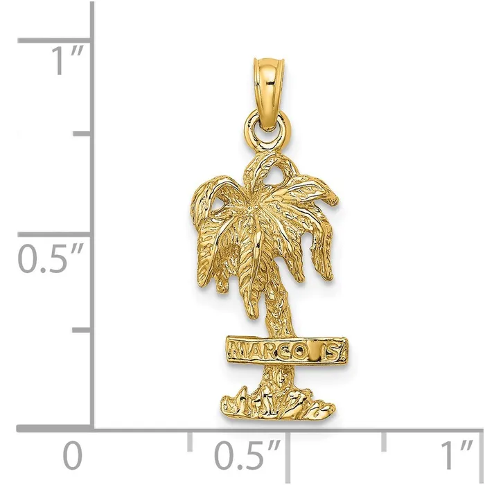14K MARCO IS Palm Tree Charm TreasureFineJewelers Charm Necklaces