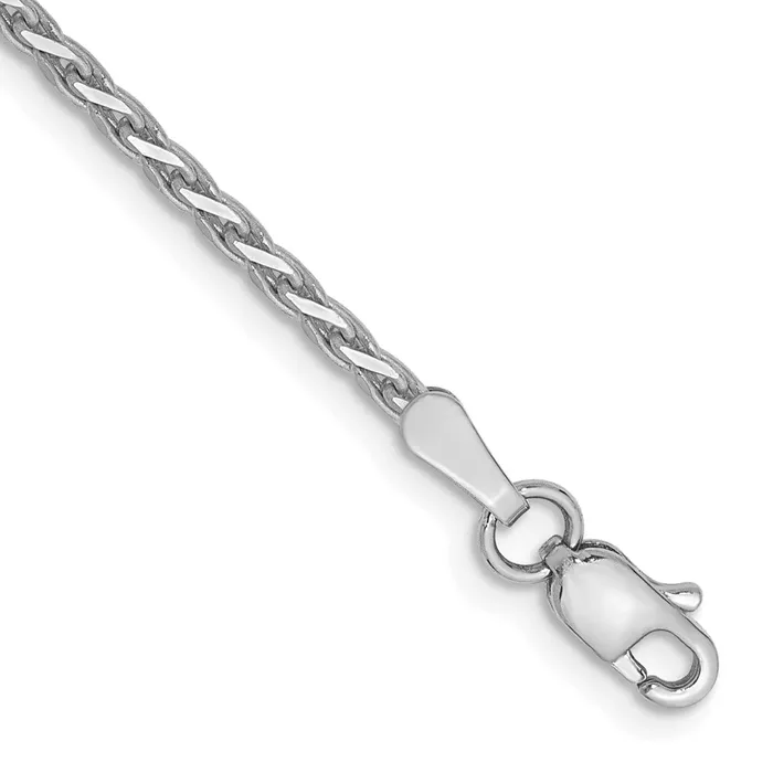 14K White Gold 10 inch 19mm Diamondcut Parisian Wheat with Lobster Clasp Anklet TreasureFineJewelers Rings
