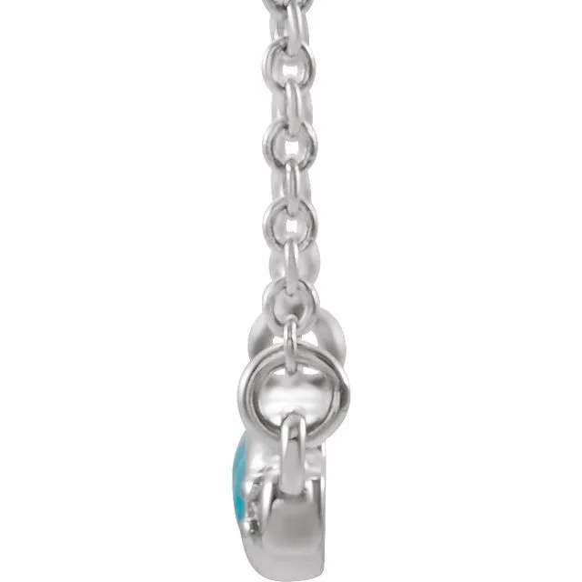 14K White Turquoise 18 CTW Diamond Bar 16 Necklace TreasureFineJewelers Necklaces