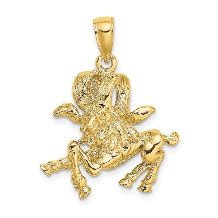 Charm Necklaces TreasureFineJewelers 14k Large Aries Zodiac Charm
