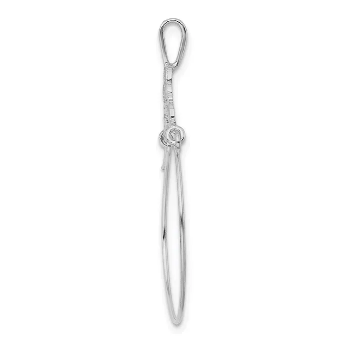 Charm Necklaces TreasureFineJewelers 14k White Gold Polished Filigree Heart Charm Holder