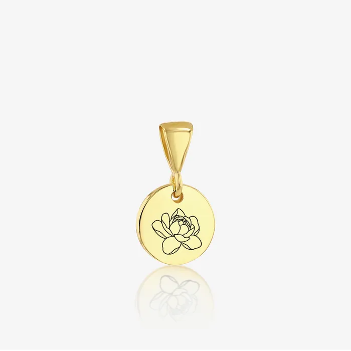 Ema Jewels Necklaces ADD on Initial Cursive Engraved Pendant ONLY 14K 925 Gold Vermeil