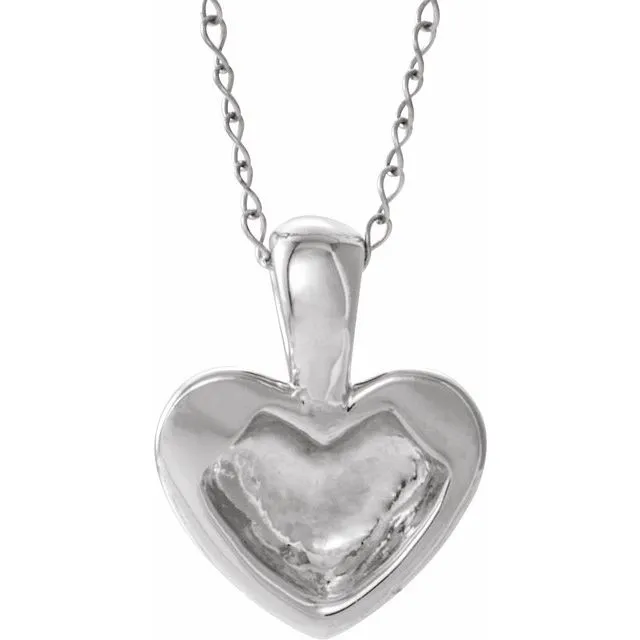 Necklaces 14K White Youth Heart 15 Necklace TreasureFineJewelers