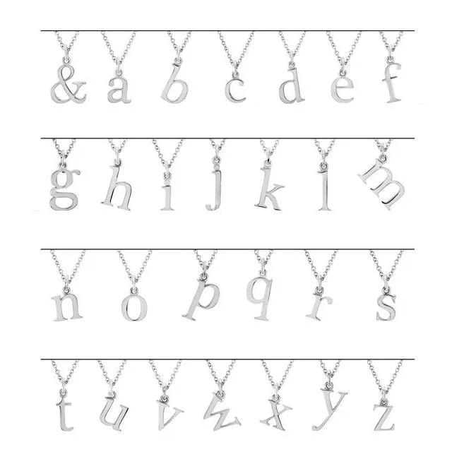 Necklaces Sterling Silver Lowercase Initial q 16 Necklace TreasureFineJewelers