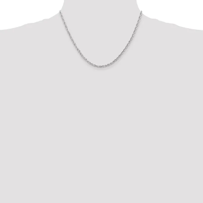Necklaces TreasureFineJewelers 10k White Gold 3mm DC Quadruple Rope Chain