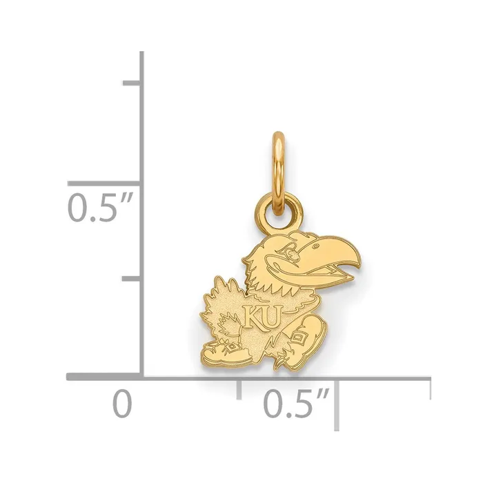 Necklaces TreasureFineJewelers 14k Gold University of Kansas Jayhawk Extra Small Pendant