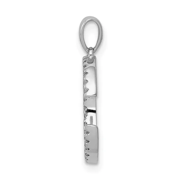 Necklaces TreasureFineJewelers 14K White Gold Diamond Letter C Initial Pendant