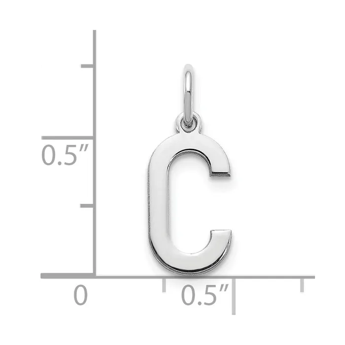 Necklaces TreasureFineJewelers 14k White Gold Letter C Initial Pendant