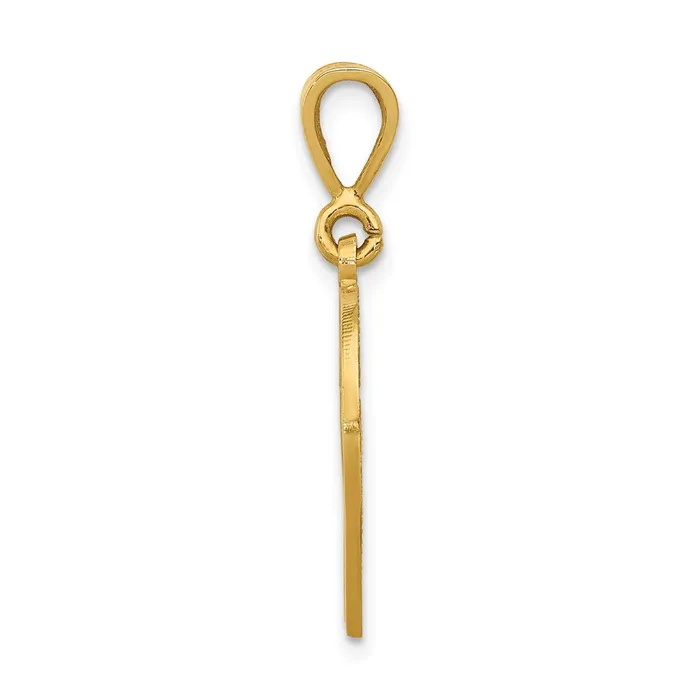 Necklaces TreasureFineJewelers 14k Yellow Gold Polished Script Filigree Letter V Initial Pendant