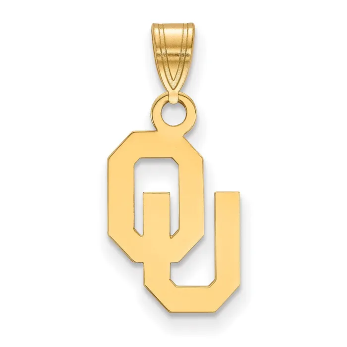 Necklaces TreasureFineJewelers 14K Yellow Gold University of Oklahoma Small Pendant