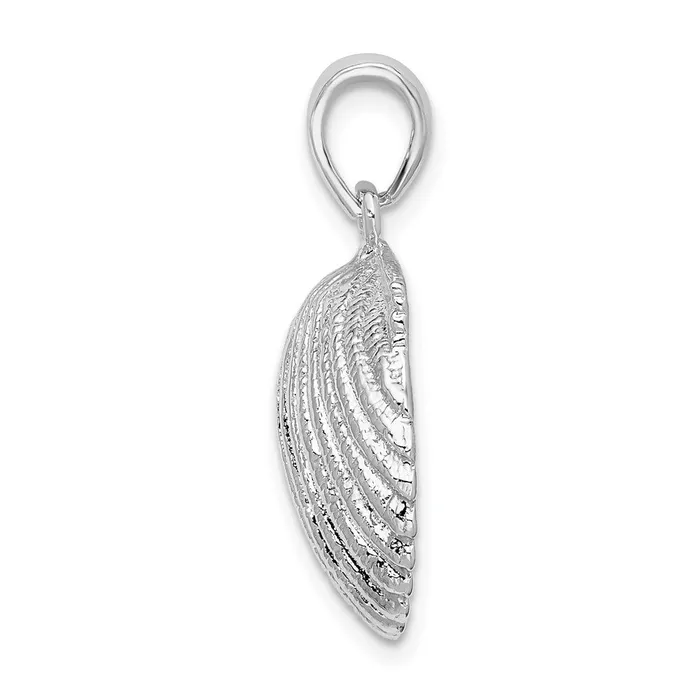 Necklaces TreasureFineJewelers Sterling Silver Polished Scallop Shell Pendant