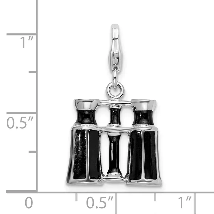Rings TreasureFineJewelers Sterling Silver Amore La Vita Rhodiumplated Enameled Binocular Charm